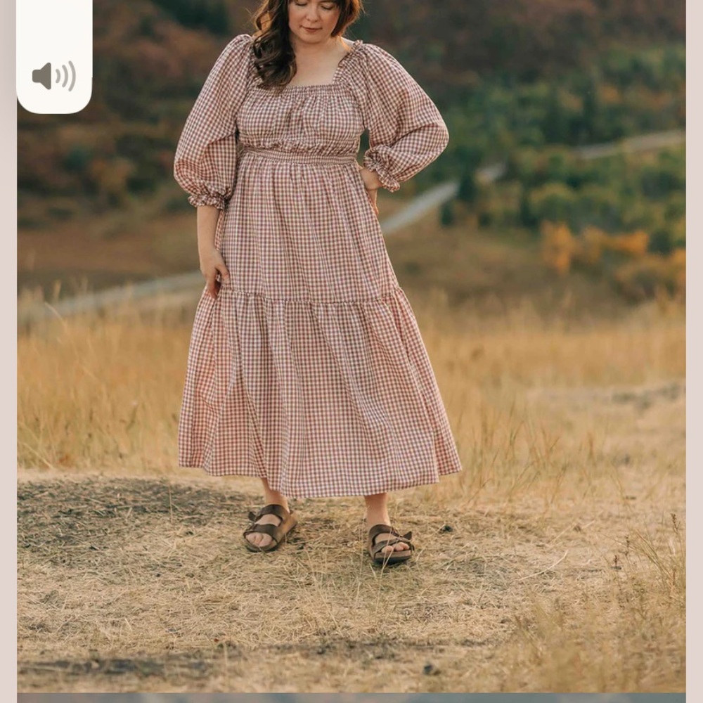 Shop Dahl Elegant Long Sleeve Gingham Dress